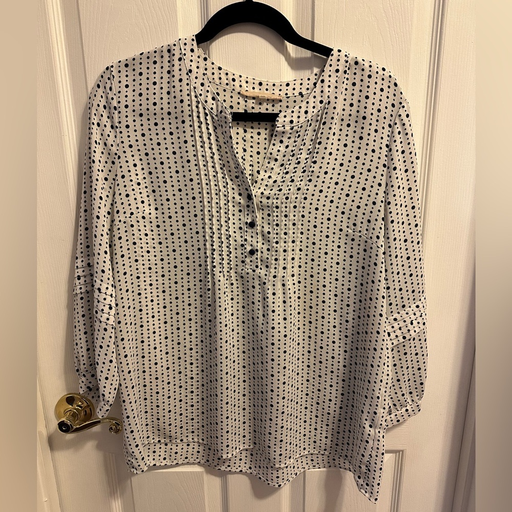 Navy Polka-dots Top